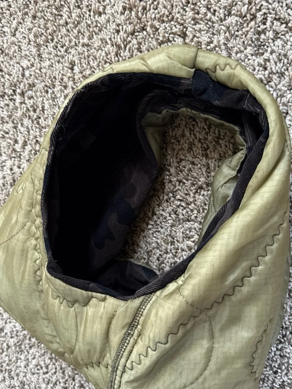 Quilted Olive Green Shoulder Bag